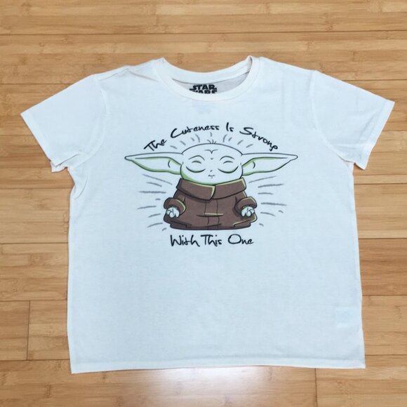 Star Wars Tops - EUC Star Wars Baby Yoda The Mandalorian Light Yellow T-Shirt